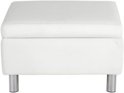 ColourMatch - Moda - Fabric Footstool - Super White